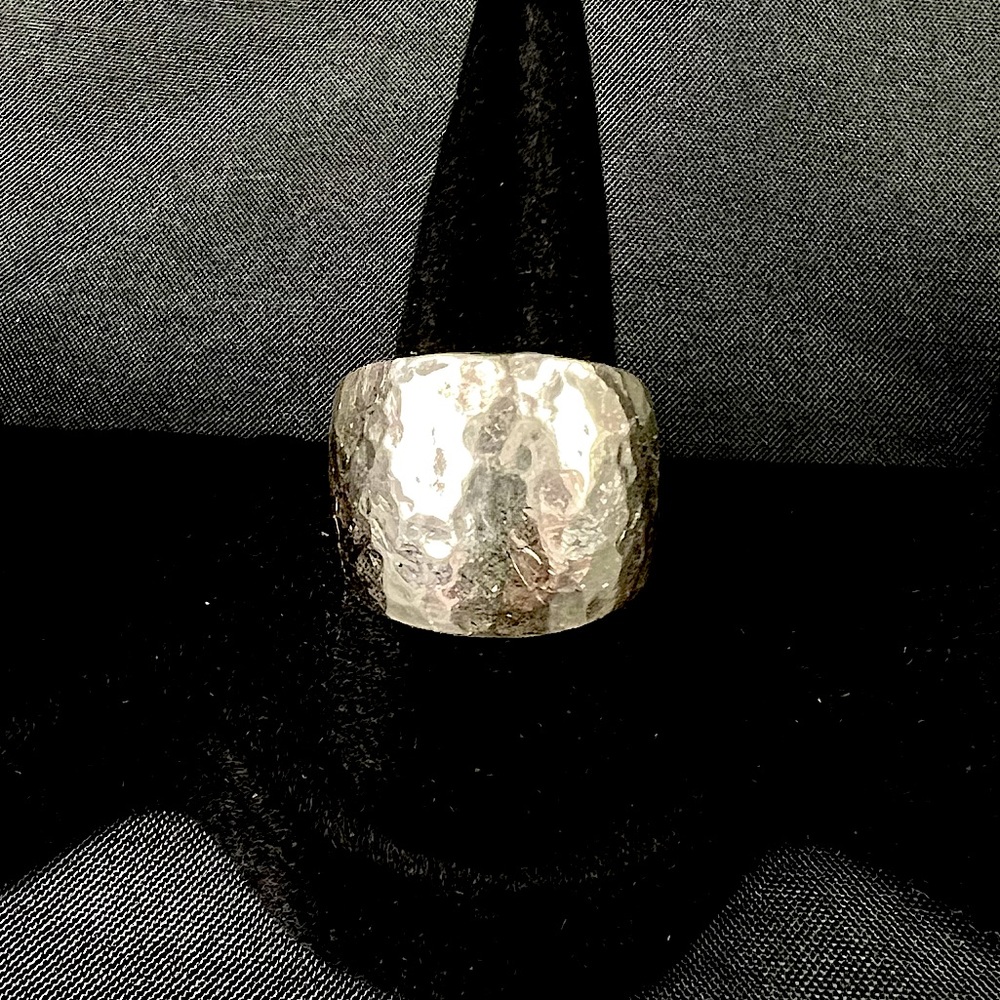 Handmade Hammered Genuine Sterling Silver Ring From Mexico